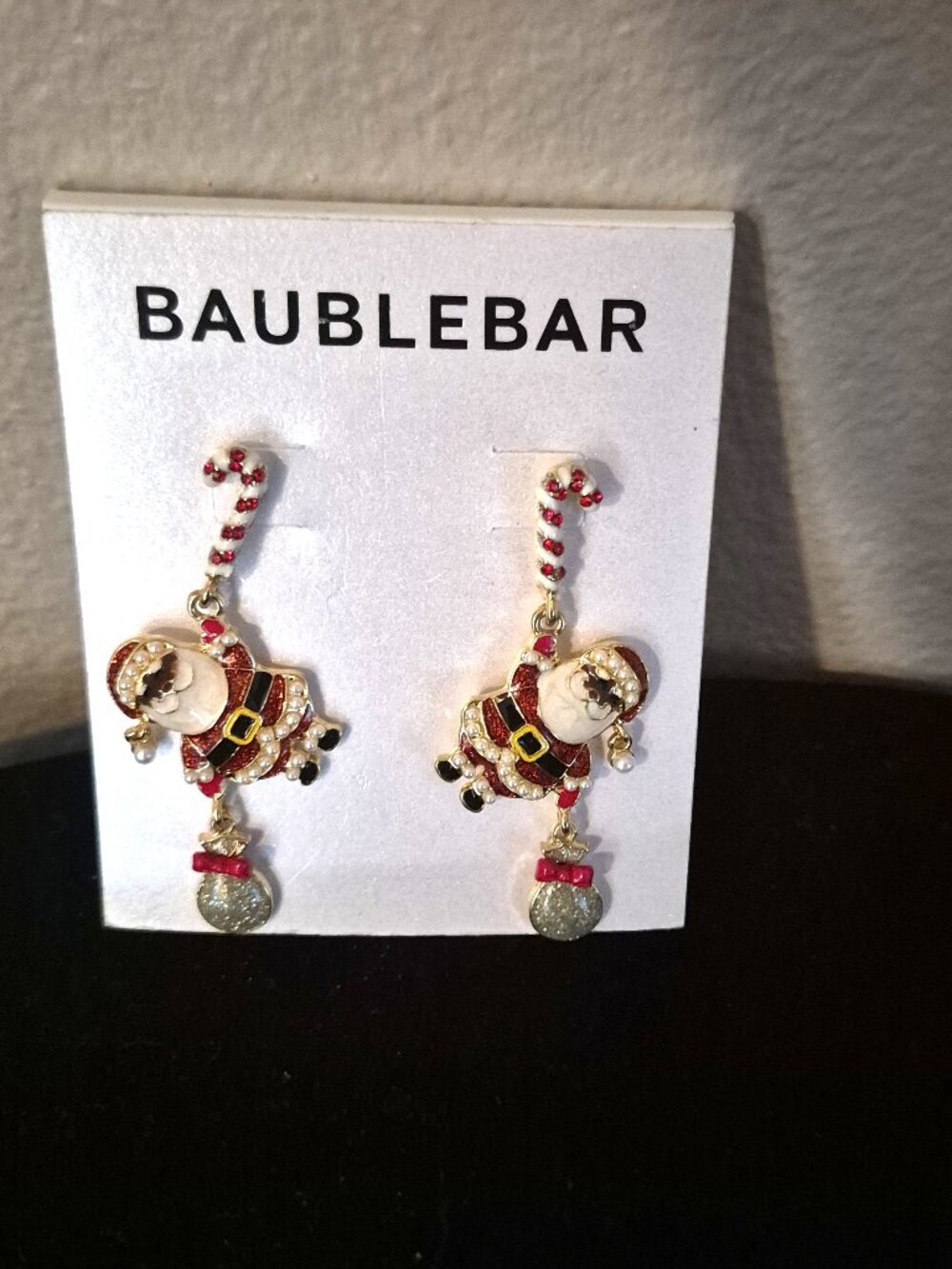 Baublebar Santa Got it In the Bag Earrings NWT